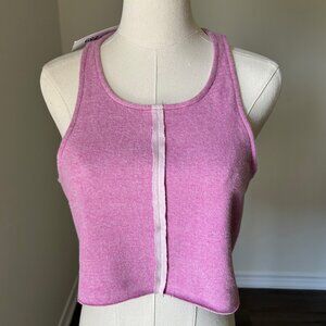 NWT Urban Outfitters Large Purple-Pink Raw Hem Fleece Crop Tank Top